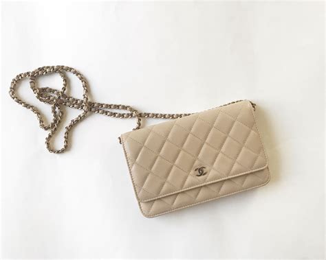 chanel wallet on chain beige and black|chanel quilted wallet on chain.